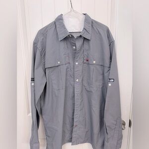 Navy blue checkered Button-Up Shirt southern marsh large.